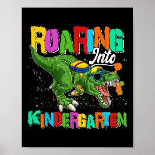 Póster Dibujo de dinosaurio para niños de jardín de infan