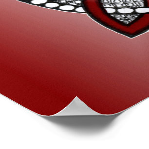 Póster Dibujo de Doodle Rojo de Knot Celtic