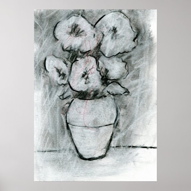 Póster Dibujo de flor original (Frente)