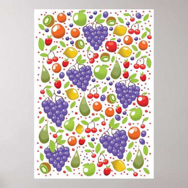 Póster Dibujo de frutas lindas (Frente)