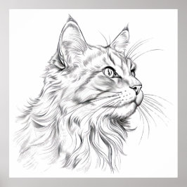Póster Dibujo de gato
