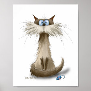 Póster Dibujo de gato siamés