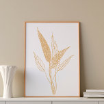 Póster Dibujo de hojas botánicas Minimalistas modernas<br><div class="desc">Un moderno Ilustracion de arte de la línea Minimalista de la naturaleza en un bonito a la sombra del amarillo dorado. Si desea cambiar el color de fondo o agregar texto,  haga clic en personalizar o envíeme un mensaje.</div>