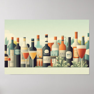 Póster Dibujo de Ilustracion gráfico de bebidas de bebida