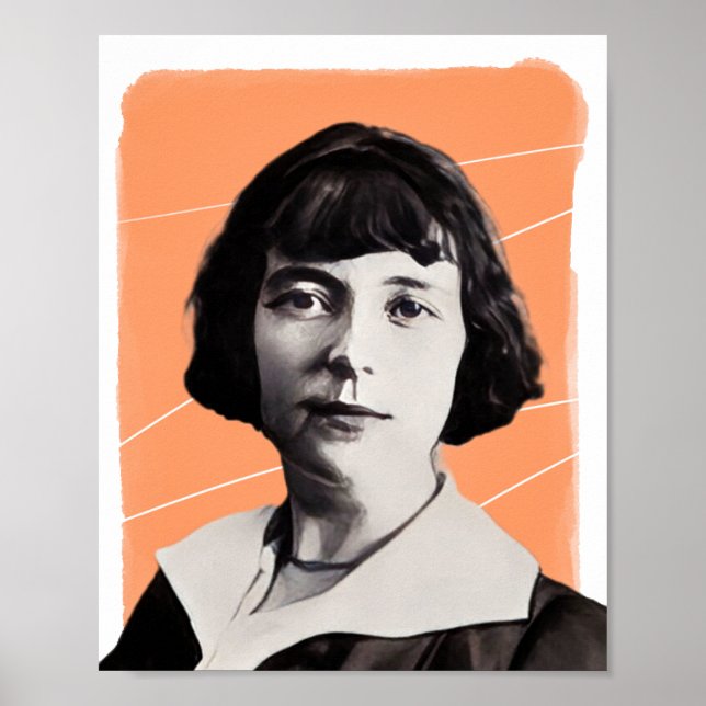 Póster Dibujo de la escritora neozelandesa Katherine Mans (Frente)