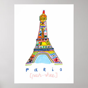 Póster Dibujo de la extremidad del fieltro de París