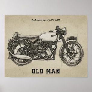 Póster Dibujo de la motocicleta Velocette Thruxton