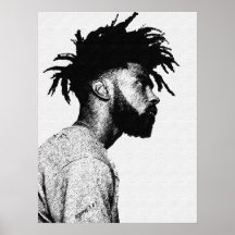 Dibujo de la pluma de un hombre afroamericano