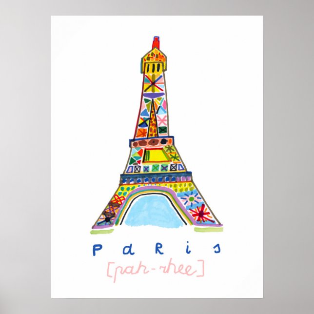 Póster Dibujo de la punta del fieltro de París (Frente)