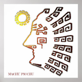 Póster Dibujo de la silueta de Machu_Picchu