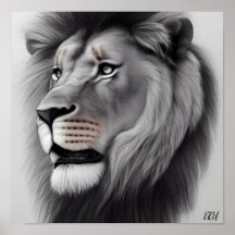 Dibujo de lápiz majestuoso de un león