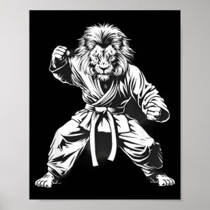Póster Dibujo de león de MMA Kickboxing Taekwondo León Ar