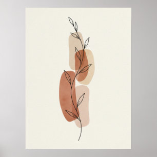 Póster Dibujo de línea Boho minimalista