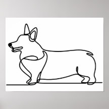 Dibujo de línea de corgi