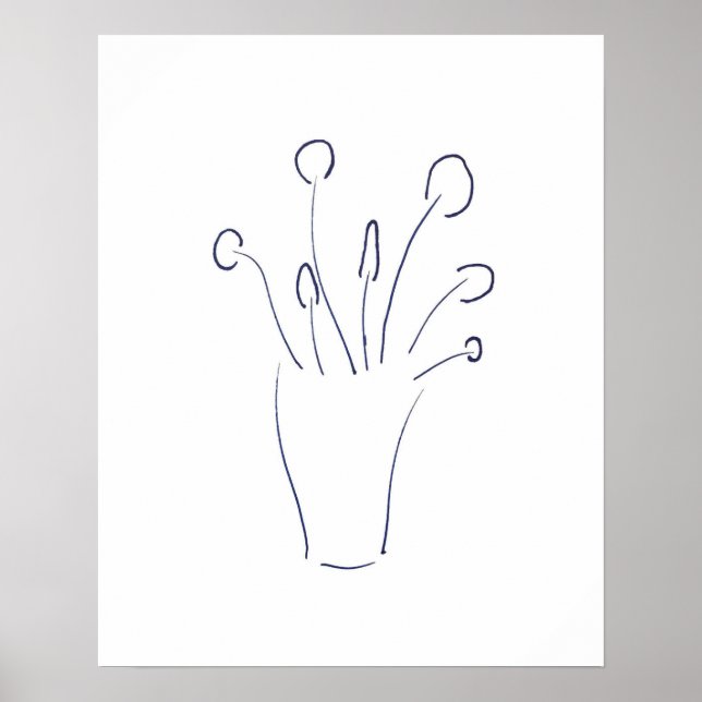 Póster Dibujo de línea minimalista (Frente)