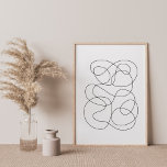 Póster Dibujo de líneas abstractas contemporáneas en blan<br><div class="desc">Este elegante y fresco dibujo presenta un minimalista arte de línea continua en blanco y negro.</div>