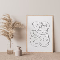 Dibujo de líneas abstractas contemporáneas en blan