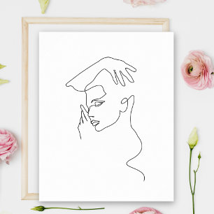 Póster Dibujo de líneas Blanco y negro MINIMALISTA