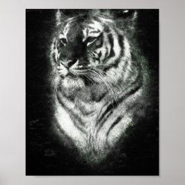 Póster dibujo de líneas de dibujo profundo de la cabeza d
