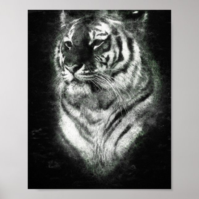 Póster dibujo de líneas de dibujo profundo de la cabeza d (Frente)