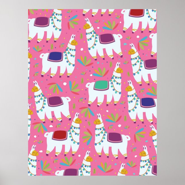 Póster Dibujo de Llama Adorable (Frente)