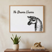 Dibujo de Llama Divertida Sassy Sin Drama en Blanc