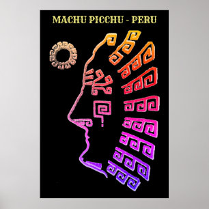 Póster Dibujo de Machu Picchu Cusco Perú