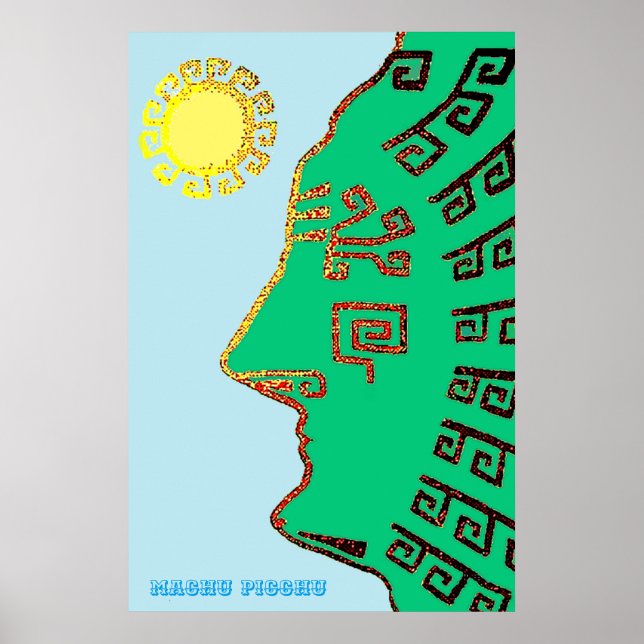 Póster Dibujo de Machu_Picchu Cusco Perú (Frente)