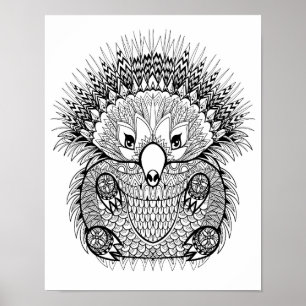 Póster Dibujo de mano Echidna Doodle 2
