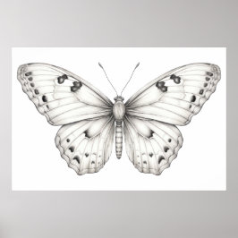 Póster Dibujo de mariposa