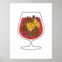 Dibujo de navidades de vino tinto