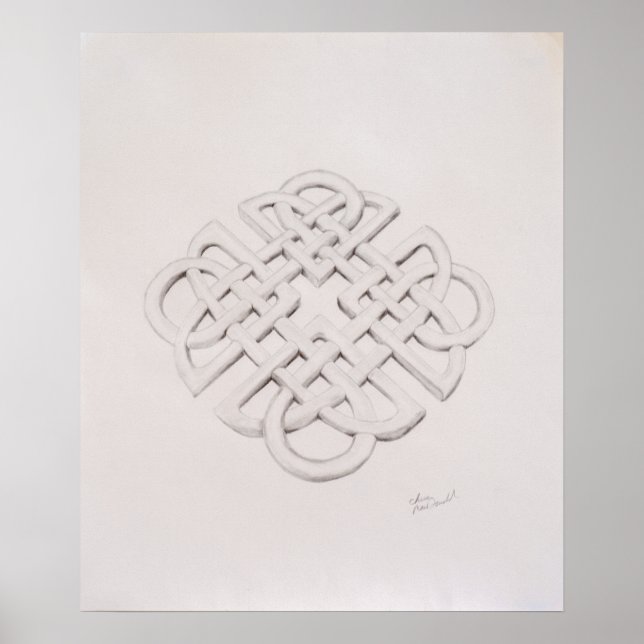 Póster Dibujo de nudo celta infinito (Frente)