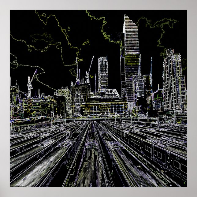 Póster Dibujo de Nueva York (Frente)