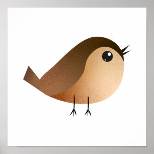 Póster Dibujo de pájaro gorrión