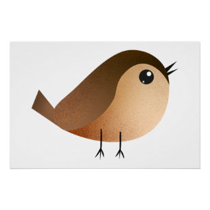 Póster Dibujo de pájaro gorrión
