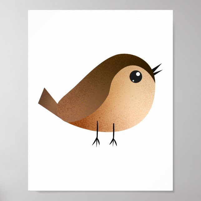 Póster Dibujo de pájaro gorrión (Frente)