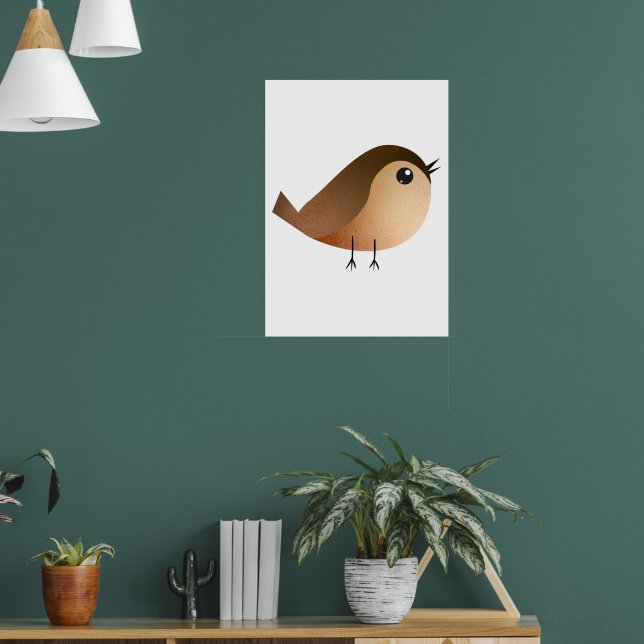 Póster Dibujo de pájaro gorrión (Salón 1)