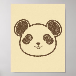 Póster Dibujo de Panda Adorable
