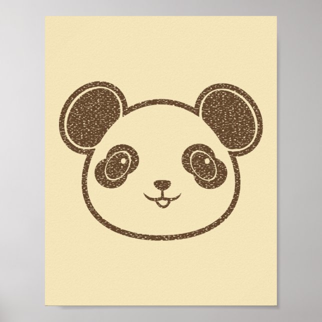 Póster Dibujo de Panda Adorable (Frente)