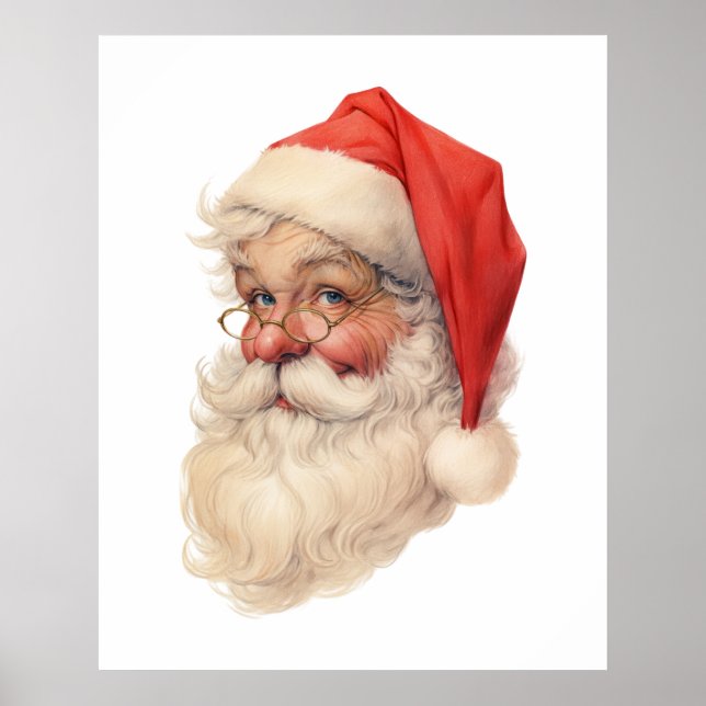 Póster dibujo de Papá Noel (Frente)