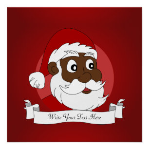 Póster Dibujo de Papá Noel negro