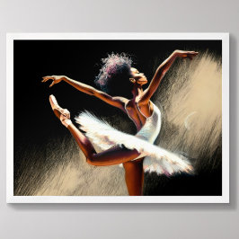 Póster Dibujo de Pastel de bailarina de balanza negra