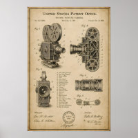 Dibujo de patente de cámara vintage