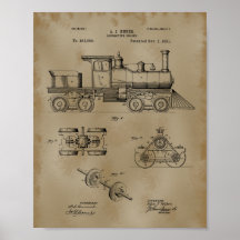 Dibujo de patente de locomotora de trenes