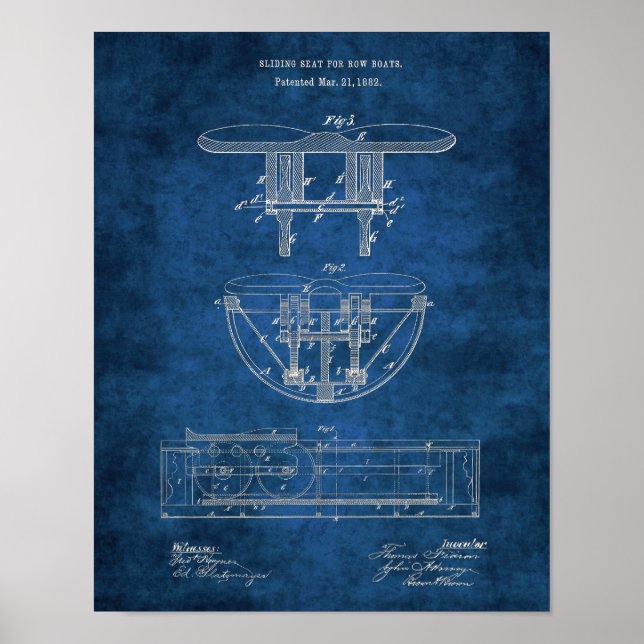 Póster Dibujo de patentes para asientos de la cubierta de (Frente)