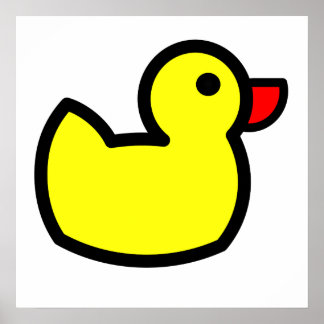 Póster Dibujo de pato amarillo