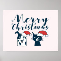 Dibujo de perros y gatos de Santa Cruz | Feliz Nav
