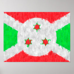 Póster Dibujo de pintura al petróleo de Burundi