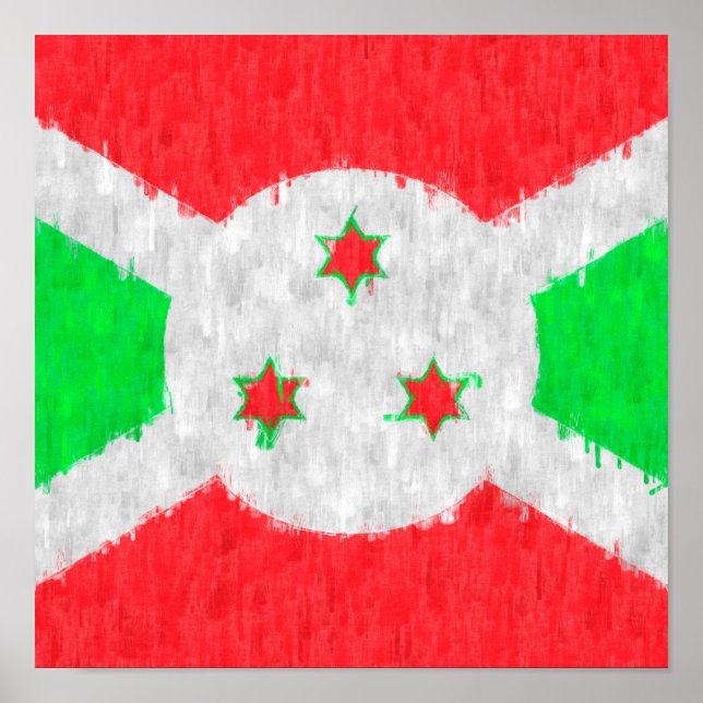 Póster Dibujo de pintura al petróleo de Burundi (Frente)
