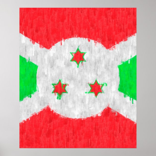 Póster Dibujo de pintura al petróleo de Burundi (Frente)